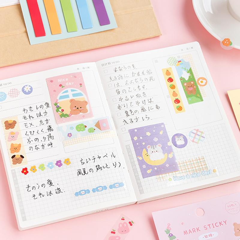 Tags Stickers Cartoon Gift Classification Sticky Notes Hand Ledger Instructions Small Mark Numbers Bookmarks Kawai Supplies