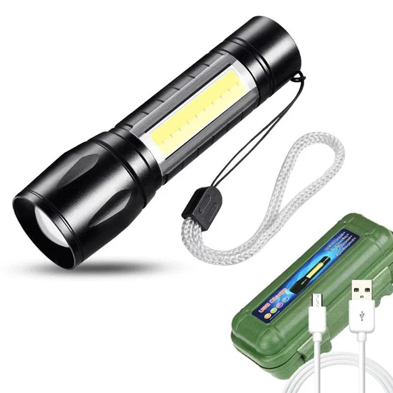 Ultra Bright Mini P50 LED Flashlight Outdoor Hat Clip Torch USB C Rechargeable with Tail Magnet Camping Hunting Emergency Lamp