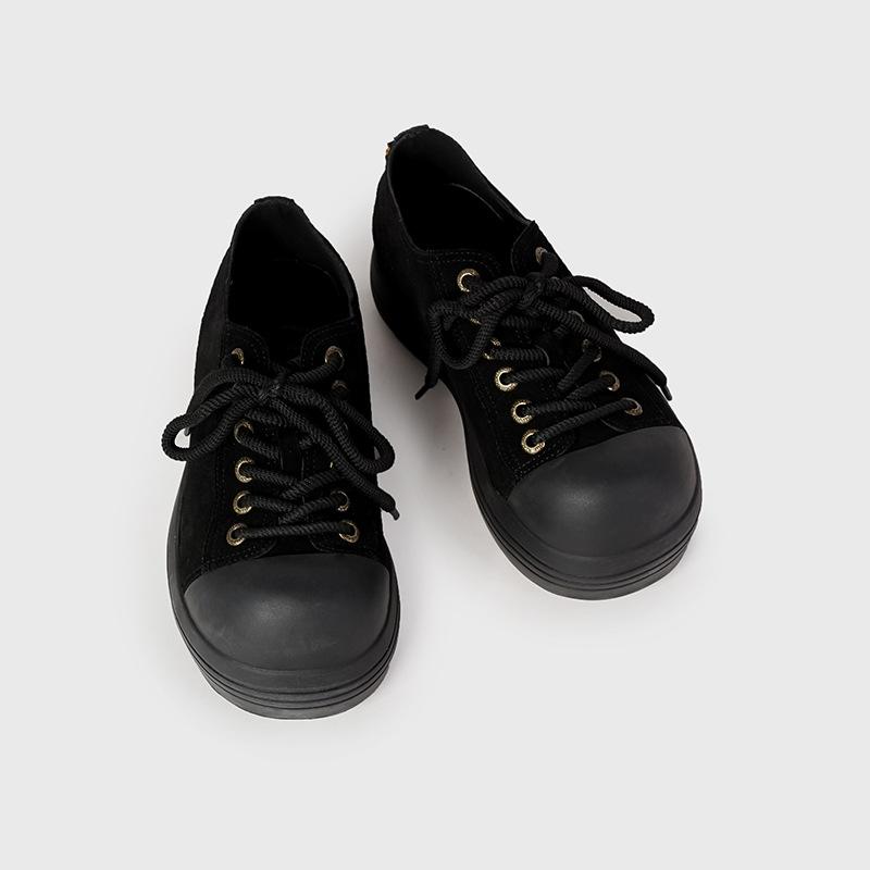 

Фабричные на заказ туфли на платформе с большой головой, нишевые туфли Микки, новинка 2025, уродливые милые нишевые повседневные универсальные женские туфли из анти-велюра 41 чёрный