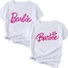Barbie Cartoon Print Women's Short Sleeve T-shirt - Popular Top