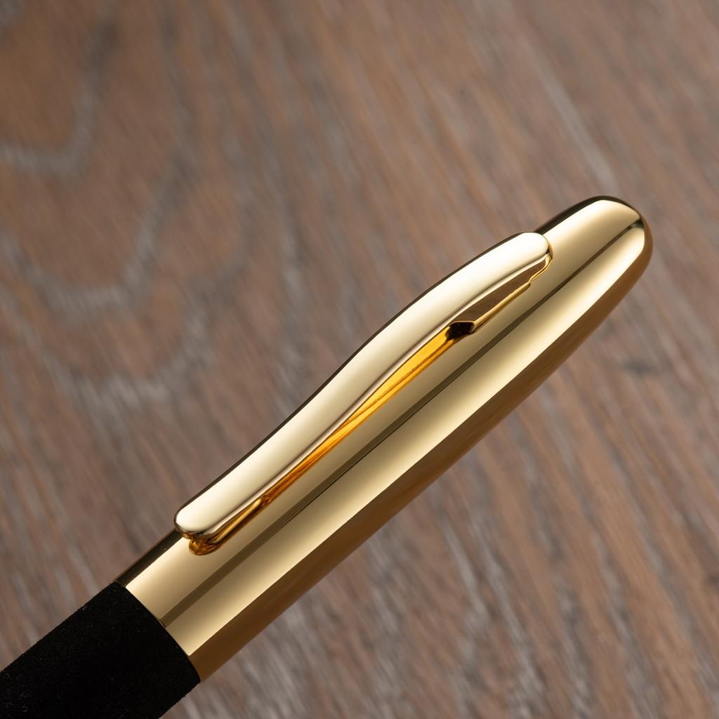 Metal-Plated Push-Button Sponge-Grip Ballpoint Pen Business Gift Ballpoint Pen with Customizable Logo Printing