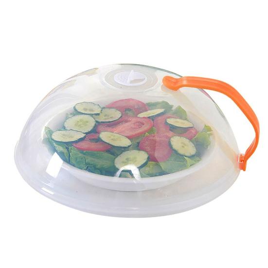 Microwave Splash Proof Cover for Food 10.24 Inch Clear Microwave Lid with Handle Fits Standard Dinner Plates And Bowls BPA-Free Dishwasher Safe