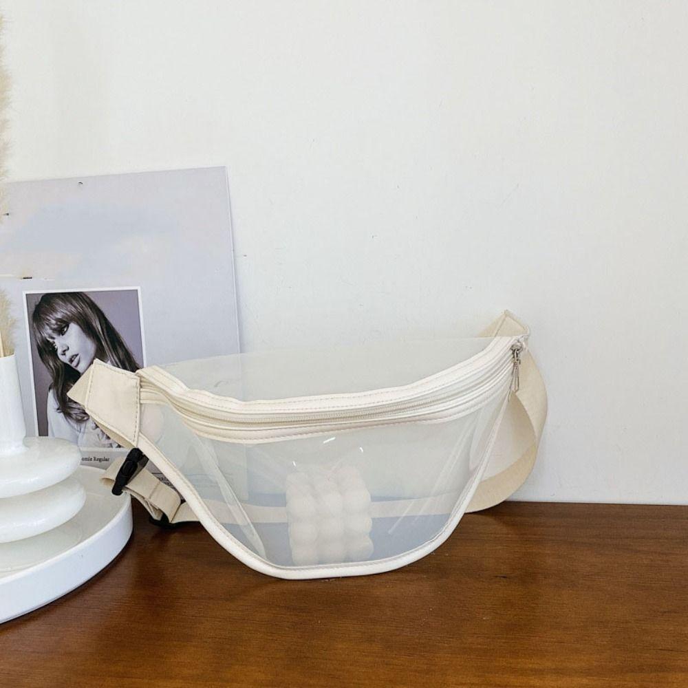 Chinese Style Pvc Chest Bag Waterproof Transparent Pack Elegant Transparent Waist Bag  Female/Girls