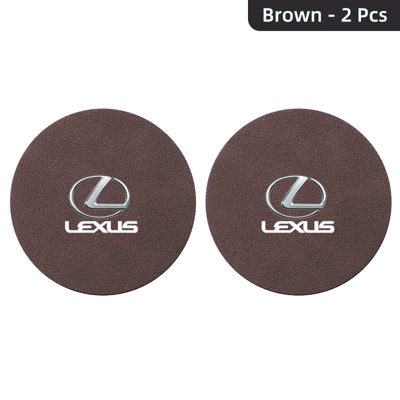 2Pcs Car Suede Water Cup Pad Anti-slip Coaster Accessorys For Lexus F SPORT IS250 IS200 CT200h GS300 LS430 RX450h LX570 IS300