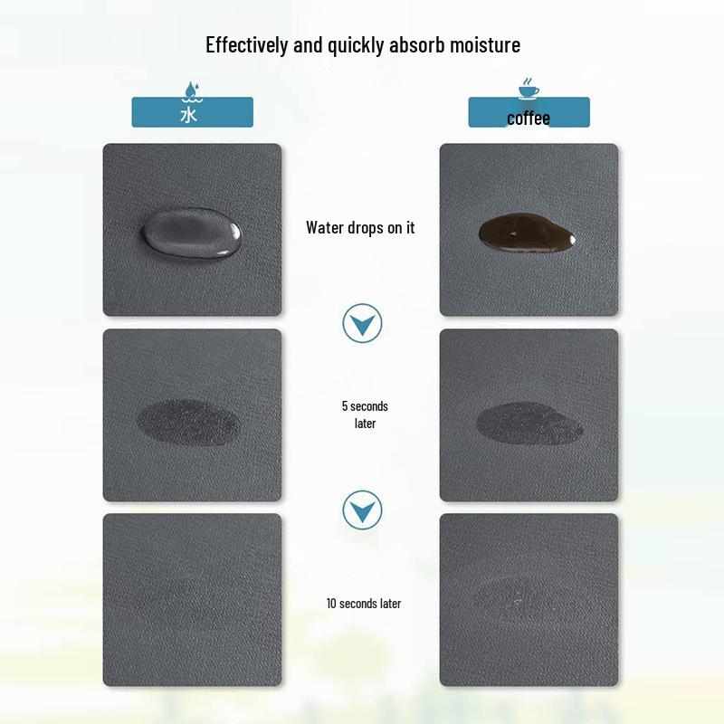 Water Absorbent Kitchen Countertop Mat - Draining & Drying for Cups and Dishes, Heat Insulation Pad, Coffee Machine Mat.