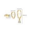 3pcs Dainty Cartilage Huggie Earrings Set 925 Sterling Silver 14K Gold Post Hypoallergenic for Multiple Piercing with Gift Box