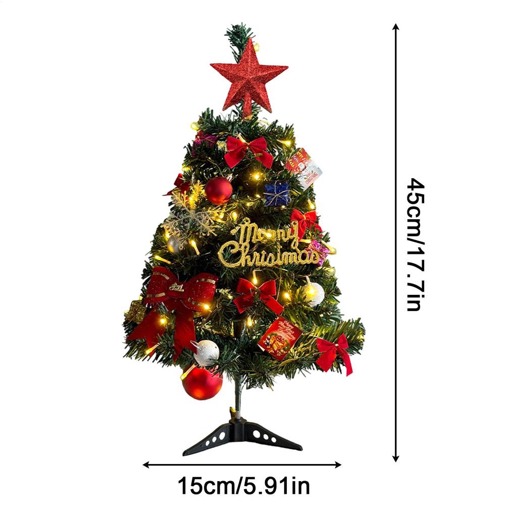 45cm Christmas Tree Set Christmas Decor with Lights Desktop Mini Christmas Tree Ornaments New Year Party Decoration Gift Navidad