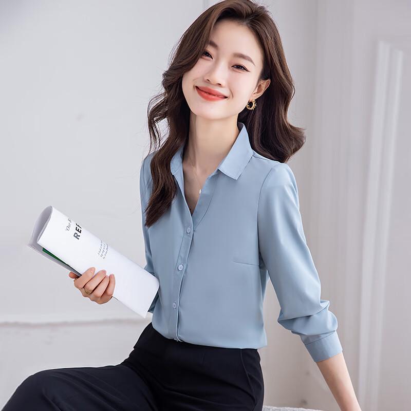 Women's V-Neck Long Sleeve Professional Blouse