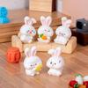 Cute Mini Rabbit Doll Figurines Miniature Ornament Cartoon Bunny Micro Landscape Decoration Crafts Car Interior Accessories Gift
