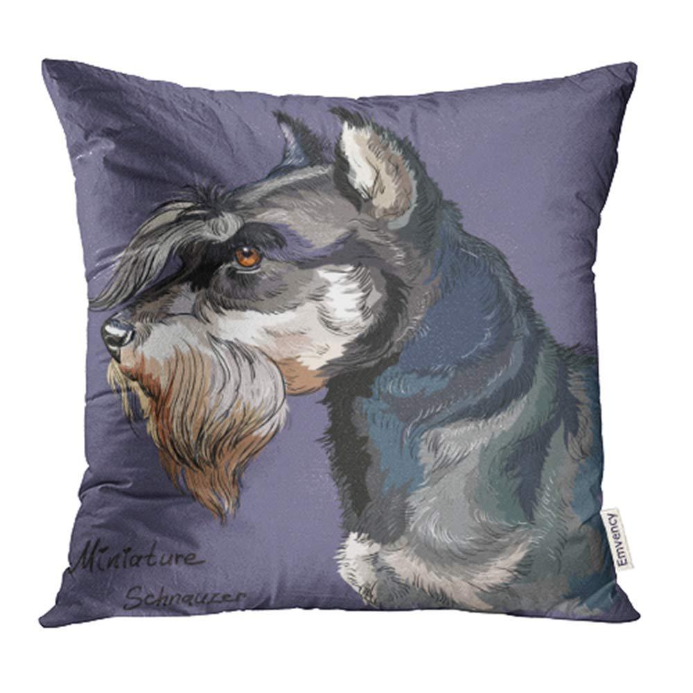 Colorful Adult Miniature Schnauzer Hand Drawing Purple Animal Cub Pillow Case Cover 20x20inch 50x50cm Buy At A Low Prices On Joom E Commerce Platform