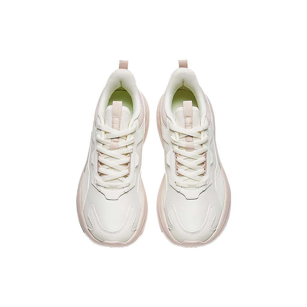 New Anta Anti Slip Wear Resistant Low Top Running Shoes Women's Ivory White/Lotus Grey 922345579-7