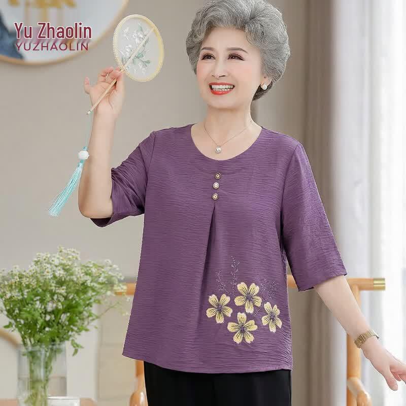 

YUZHAOLIN Women s 3/4 Sleeve T-Shirt & Optional Pant Set 3XL