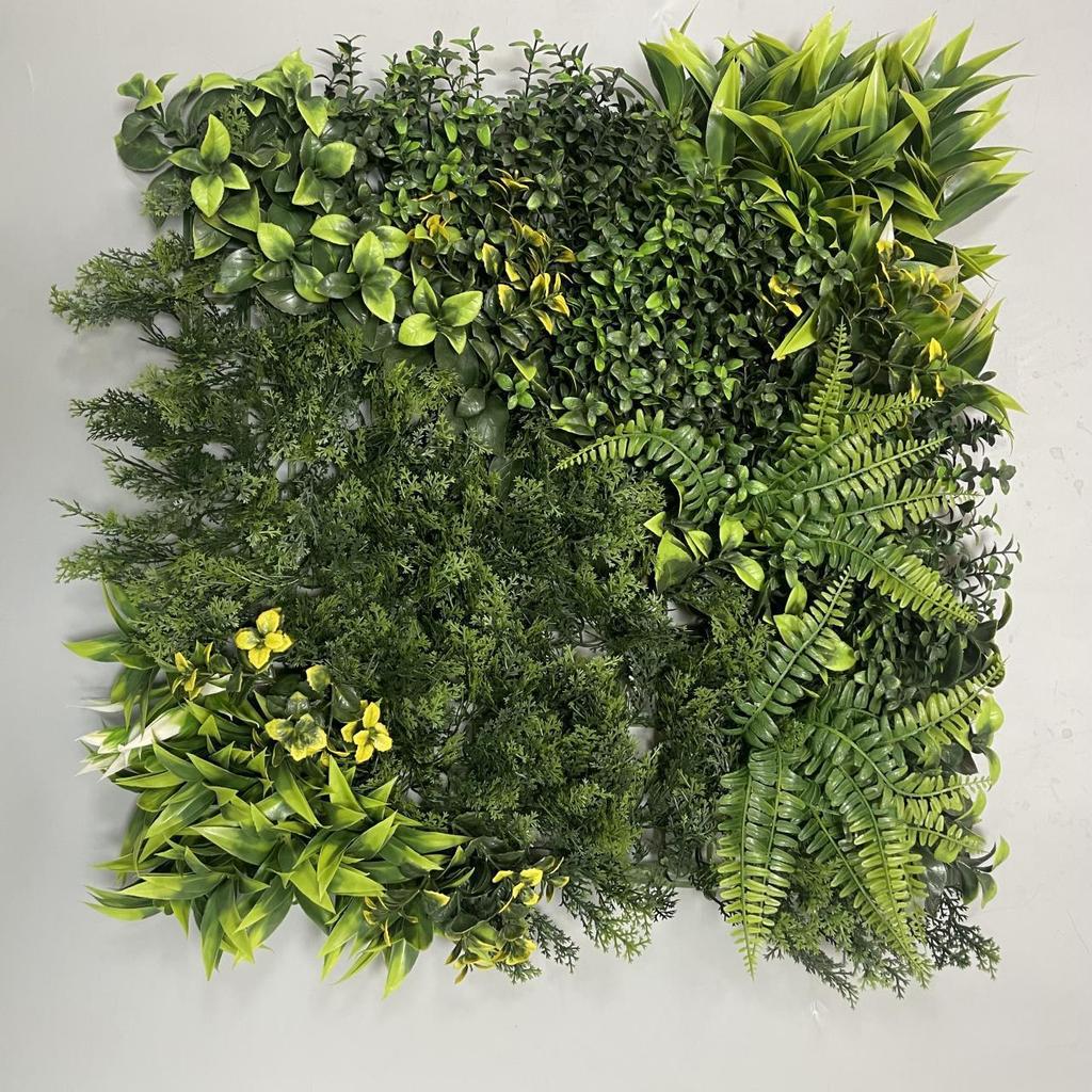 50×50cm Artificial Green Plant Wall - Plastic Vertical Garden, Fake Flower Wall, Synthetic Turf Background