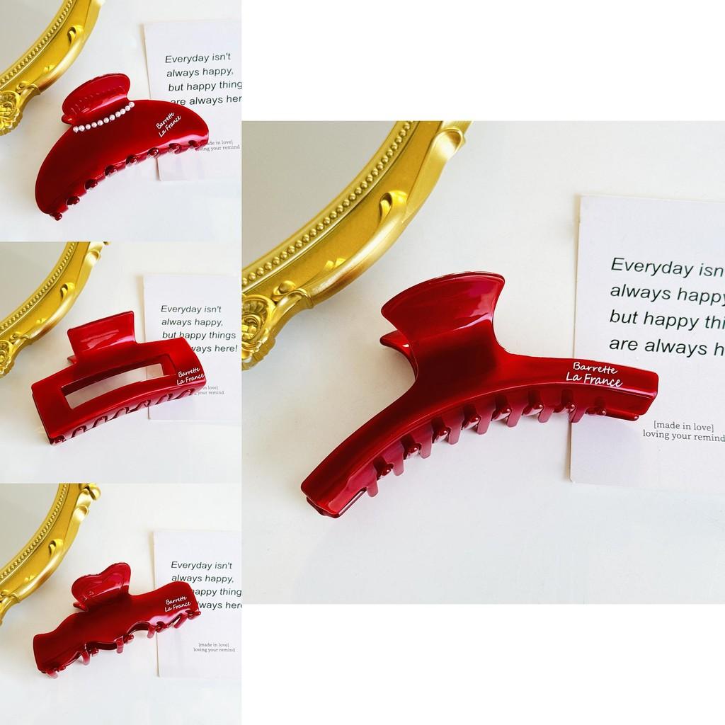 Stylish Red Series Large Acetate Hair Claw For Women Perfect For Fashionable Looks