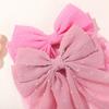 LOVEKIKI 1PCS Girls Long Big Bow Float Satin Clips Back Head Hair Clip 6inch Bow Polka Dot Temperament Elegant Hair Accessories