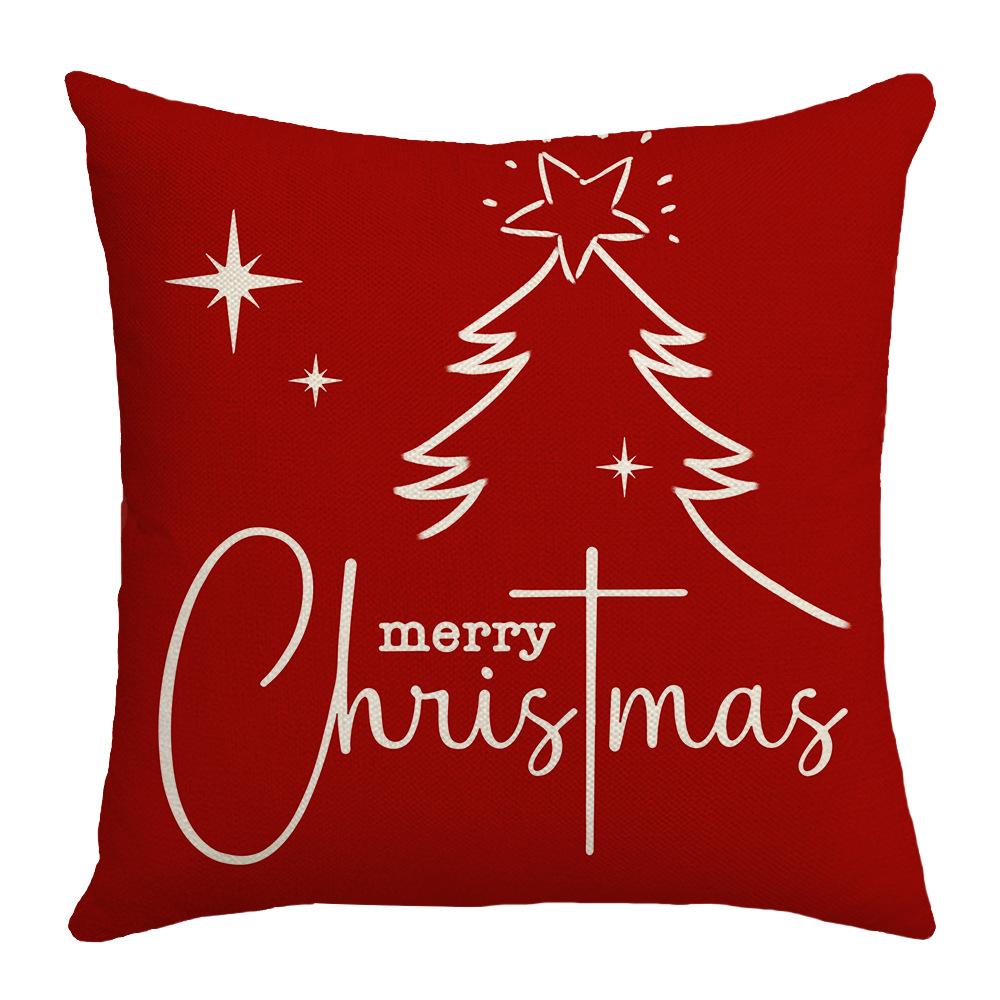 New Snowflake Pattern Element Red Festive Warm Atmosphere Christmas Decoration Home Party Sofa Cushion