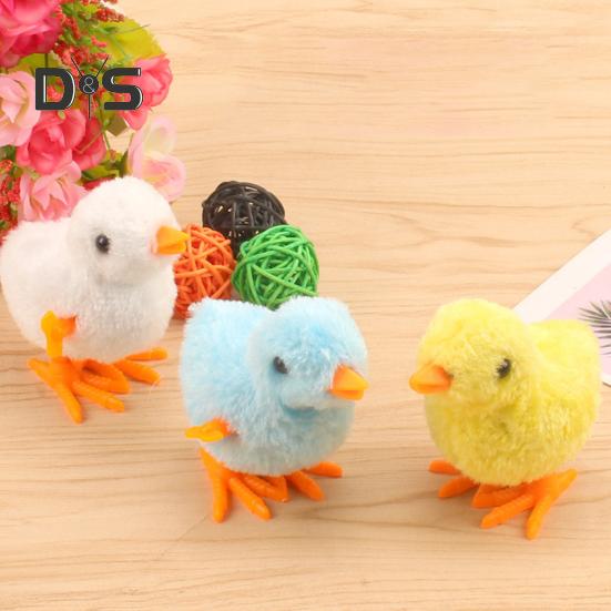 6Pcs Clockwork Toys Plush Chick Wind-up Toys Realistic Appearance Simulated Chick Figures Fluffy Chick Toys