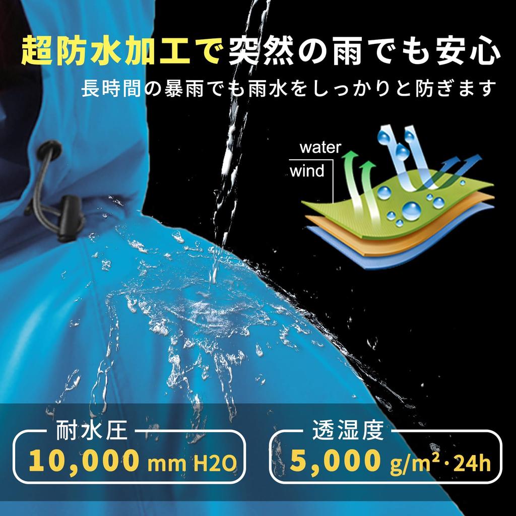 Arashiyama Lightweight Hiking Mountain Rainy Typhoon Protection Women's Waterproof, Breathable, Rainwear, Windproof, Cold-Resistant, Jacket,