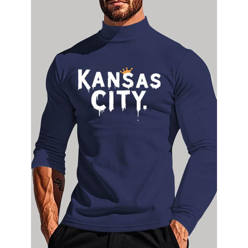 

Polyester Men s Mock Neck Long Sleeve, Durable & Suitable XXL синій