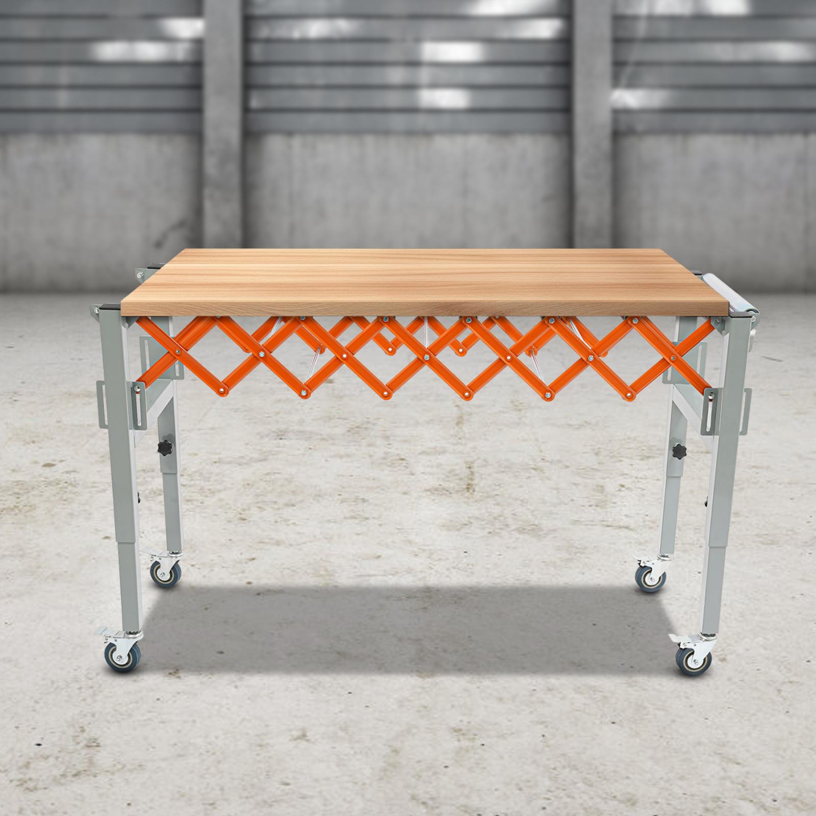 Adjustable Conveyor Roller Table, Iron Extendable Length 46-130cm/18.11-51.18in, Flexible Conveyor Table, Conveyor Roller Stand