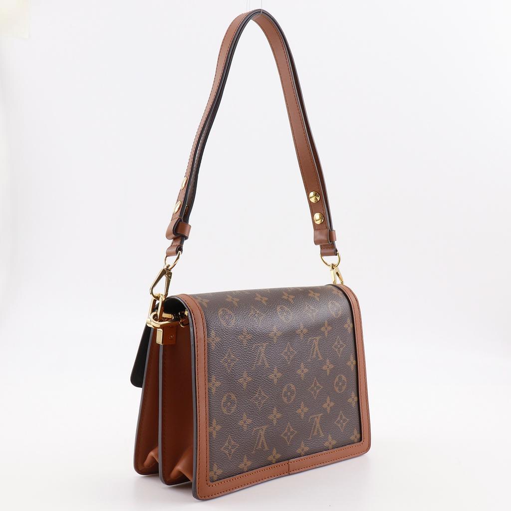 Louis Vuitton Dauphine MM Shoulder Bag M45958 Monogram Reverse Brown Monogram Canvas Women Used