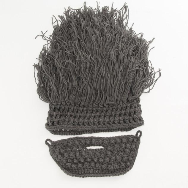 Осень и Зима Мужские и Женские Вязаные Шапки Хэллоуин Вечеринка Смешные Чистая Ручная Работа Шерстяные Шапки-Парики с Бородой adjustable