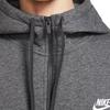 Nike Sudadera con capucha cómoda de manga larga con cremallera y logo del club para hombre, gris carbón 804389-071