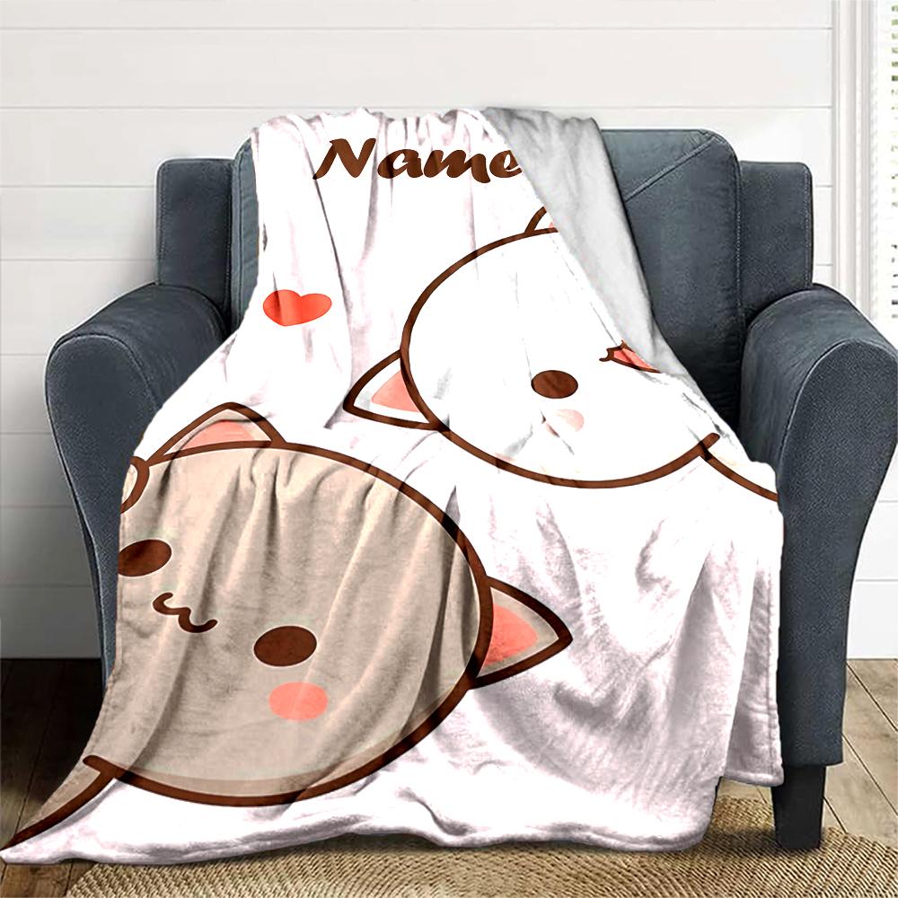Personalisierter Name Persönlichkeit Bubu Dudu (4) Decke Weich & Warm Sofa Büro Bett Reise Mittagspause Decke, Geschenk Geeignet für Alle Jahreszeiten