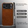 Classic Brown Leather Pattern fashion phone cases phone case fundas Glass Phone Case for iPhone 17 16 15 14 13 12pm Pro Plus