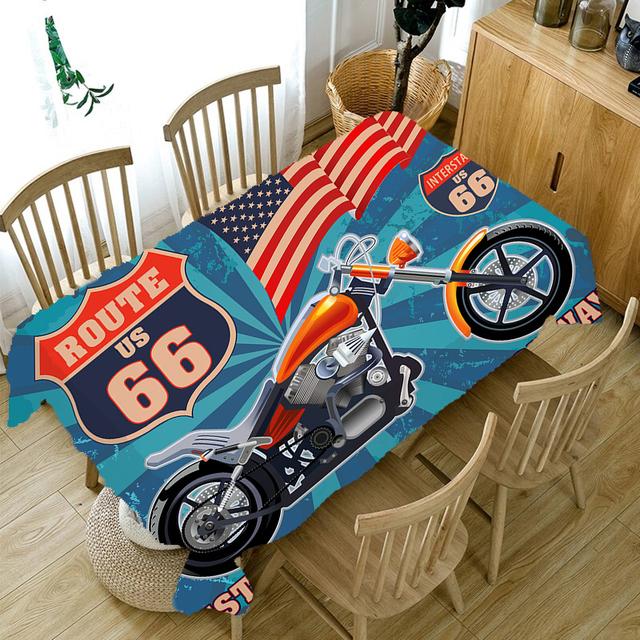 Vintage Car Printed Tablecloth Home Table Decoration Anti -Fouling Accessories Rectangular Restaurant Coffee Table Tablecloth