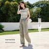 Xiangying Women's 2025 Summer Striped Contrast Short Sleeve T-Shirt