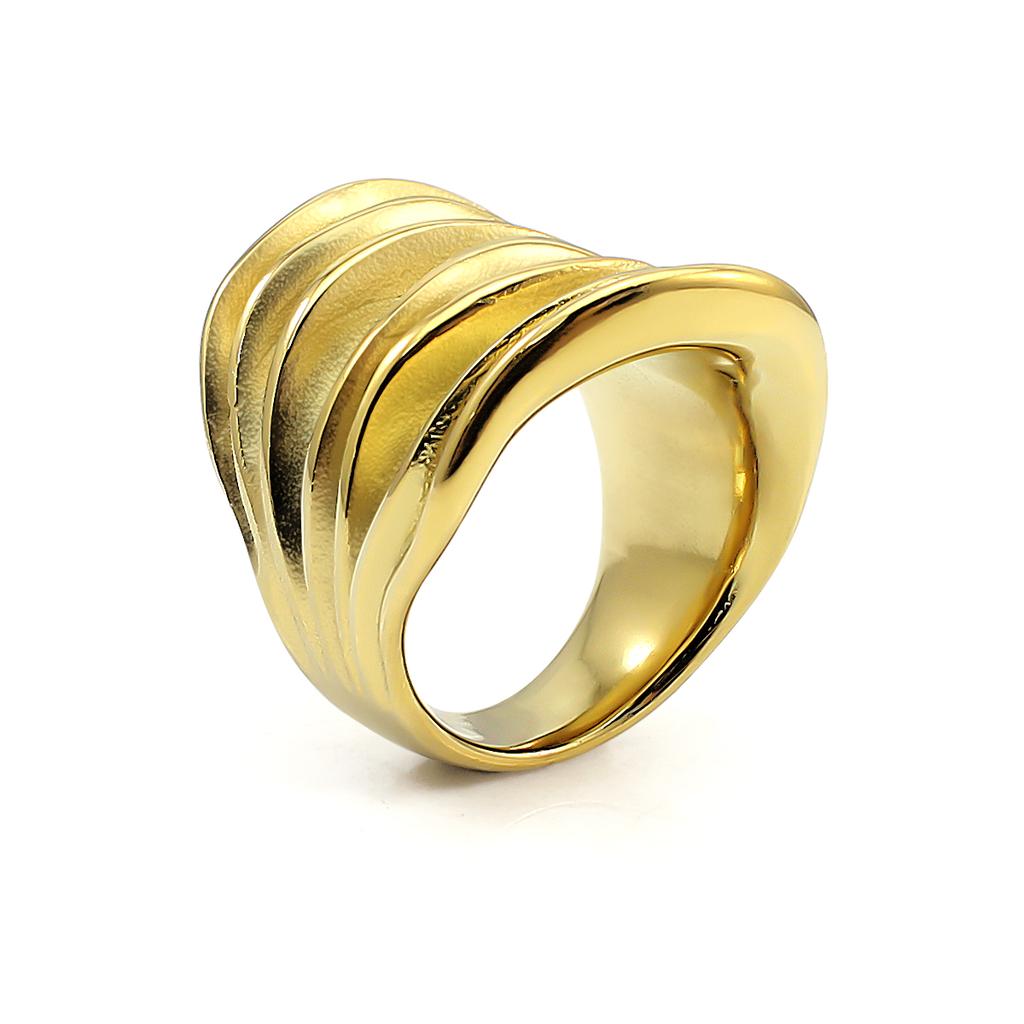 Fashion Pleated Ring Magazine Style Finger Stainless Steel 316L High Quality Jewelry 18k Gold Women Wedding