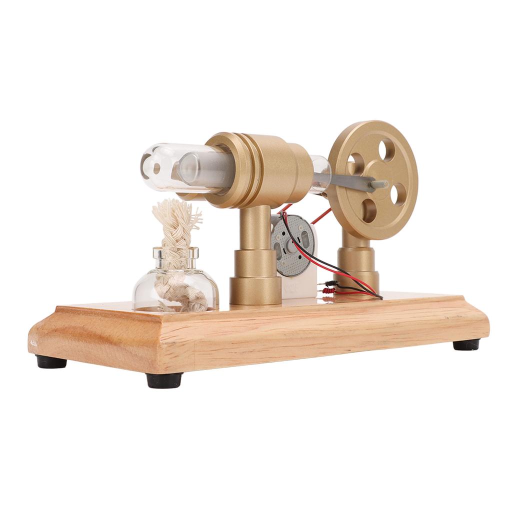 Stirling Engine Motor Model CNC Frame Multi Color LED Aluminum Alloy Flywheel Educational Toy for