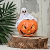 Halloween Pumpkin Ghost Figurine Resin Spooky Cartoon Ghost Statue Sculpture Home
