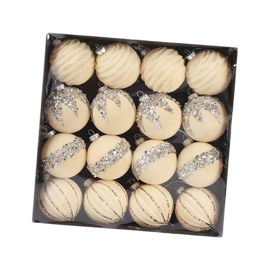 16 Pieces Velvet Christmas Balls,Sturdy,Elegant,Decorative,Hanging Christmas Tree Decor,for Festivals Wedding Party Xmas Tree