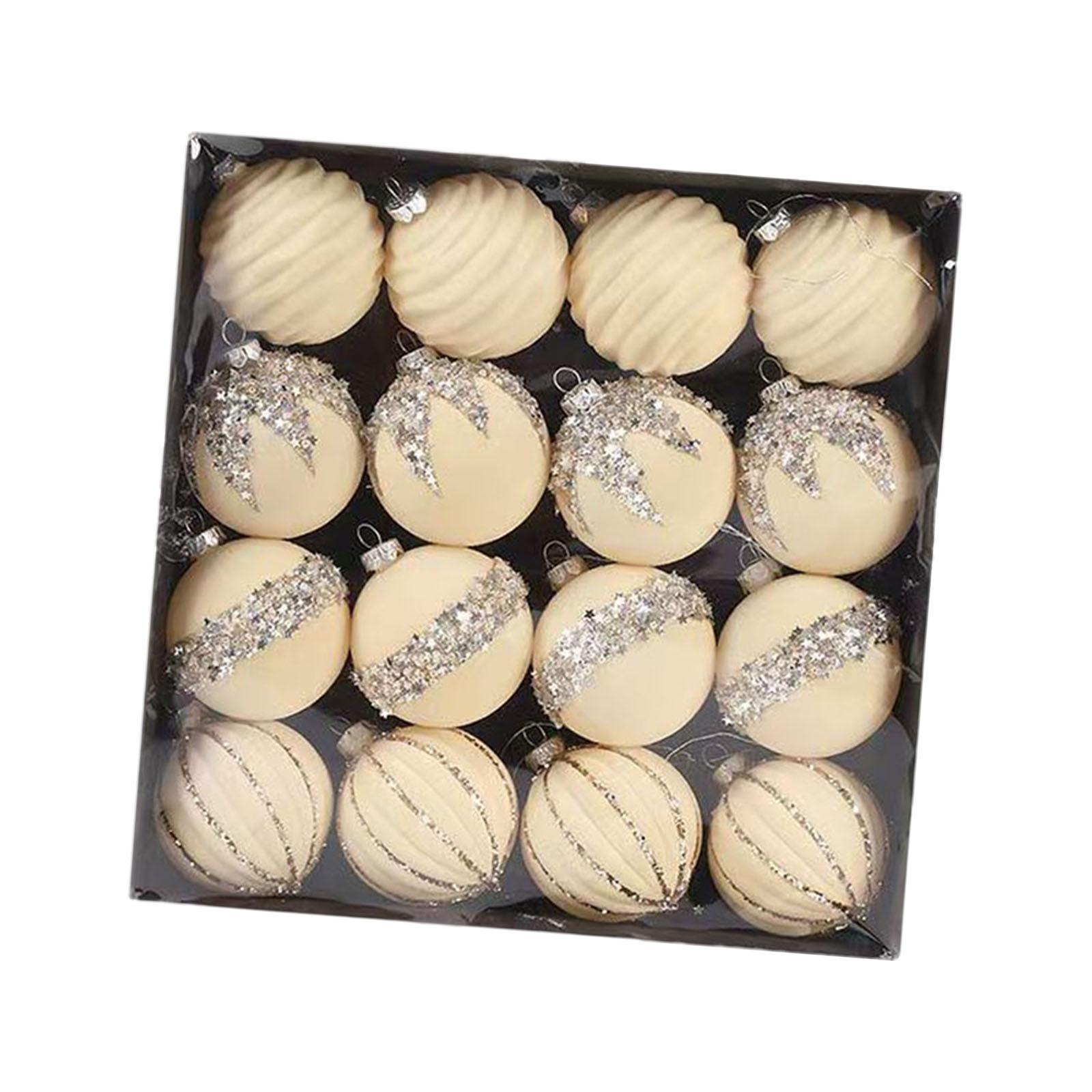 16-piece Set of Velvet Christmas Baubles, Christmas Tree Decorations, Party Decorations бежевый