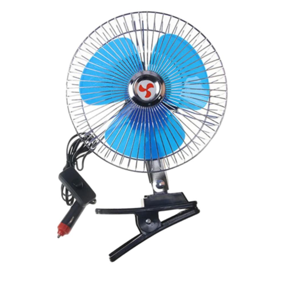 8 Inch 12/24V Vehicle Car Clip-on Air Fan Oscillating Portable Auto Fan for Car Truck Air Cooler Fan Strong Wind