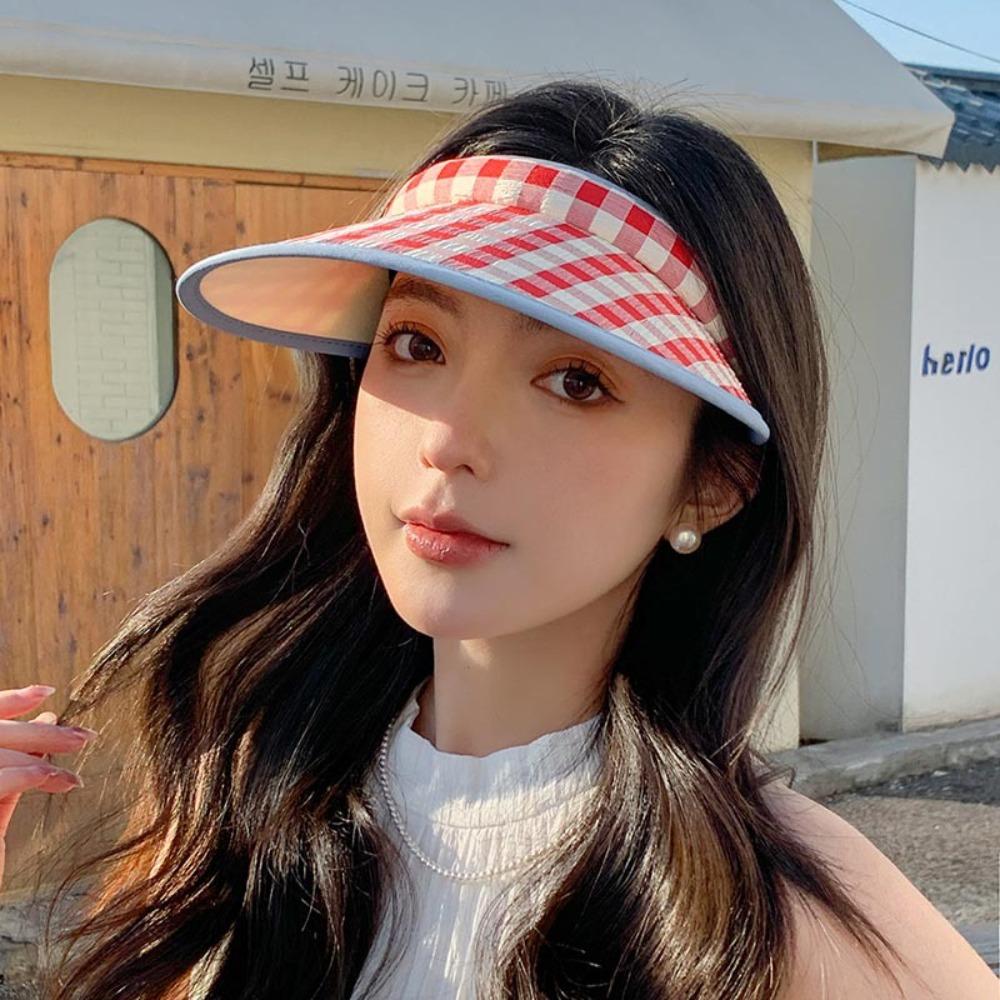 Breathable Large Brim Sun Hat Hair Hoop Style Sun Protection Hats Summer Empty Top Cap  Vacation