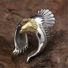 Vintage Eagle Open Ring Silver Jewelry Retro Spread Wings Adjustable Unisex Fashion Accessory