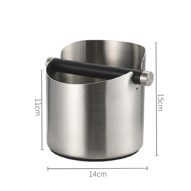 Stainless Steel Coffee Knock Box Non Slip Coffee Ground Knock Box with Knock Bar Espresso Dump Bin Baristas Coffee Ground Bucket