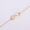 Trendy geometric 8-character disc pendant necklace female, simple double-layer fashion metal necklace