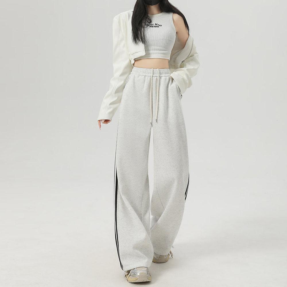 Dámské Y2K pruhované kalhoty se stahovací šňůrkou, ležérní tepláky na jogging se širokými nohavicemi, dámské tepláky pro streetwear