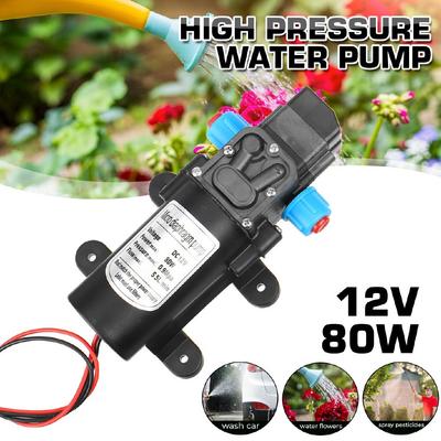 Dc 12V 80W Micro Electric Diaphragm Water Pump Automatic Switch 5.5L / Min High Pressure Car Wash Water Pump  0.9Mpa