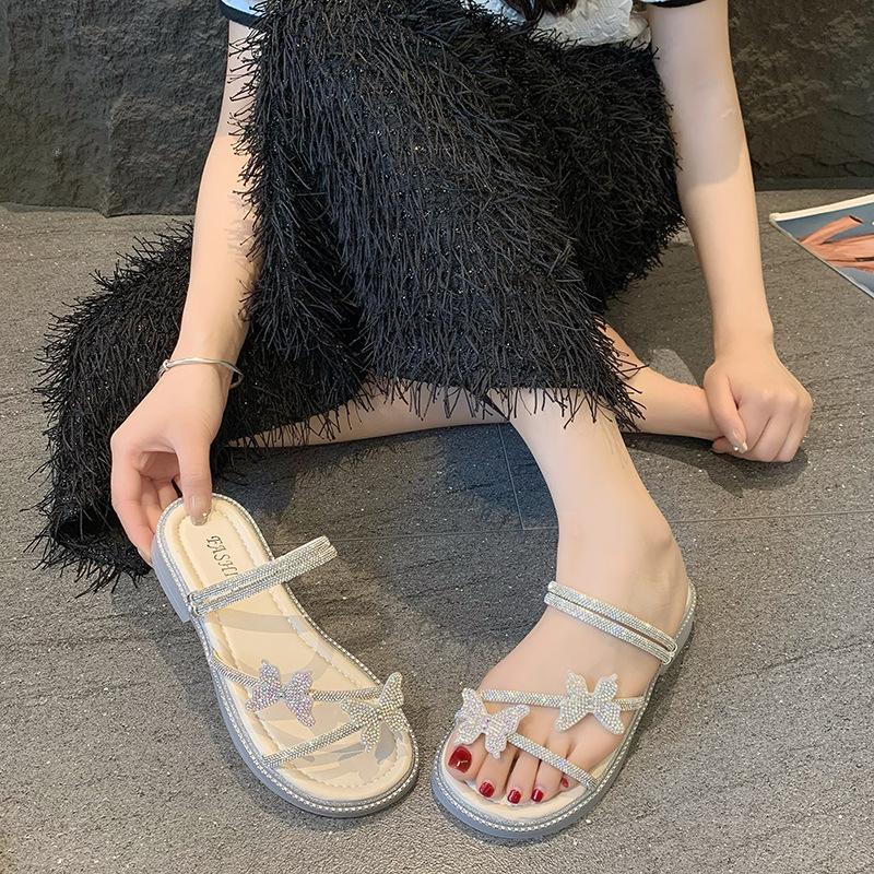 Roman sandals women's summer 2025 explosion fairy style temperament French style with skirt slippers women wear beach shoes