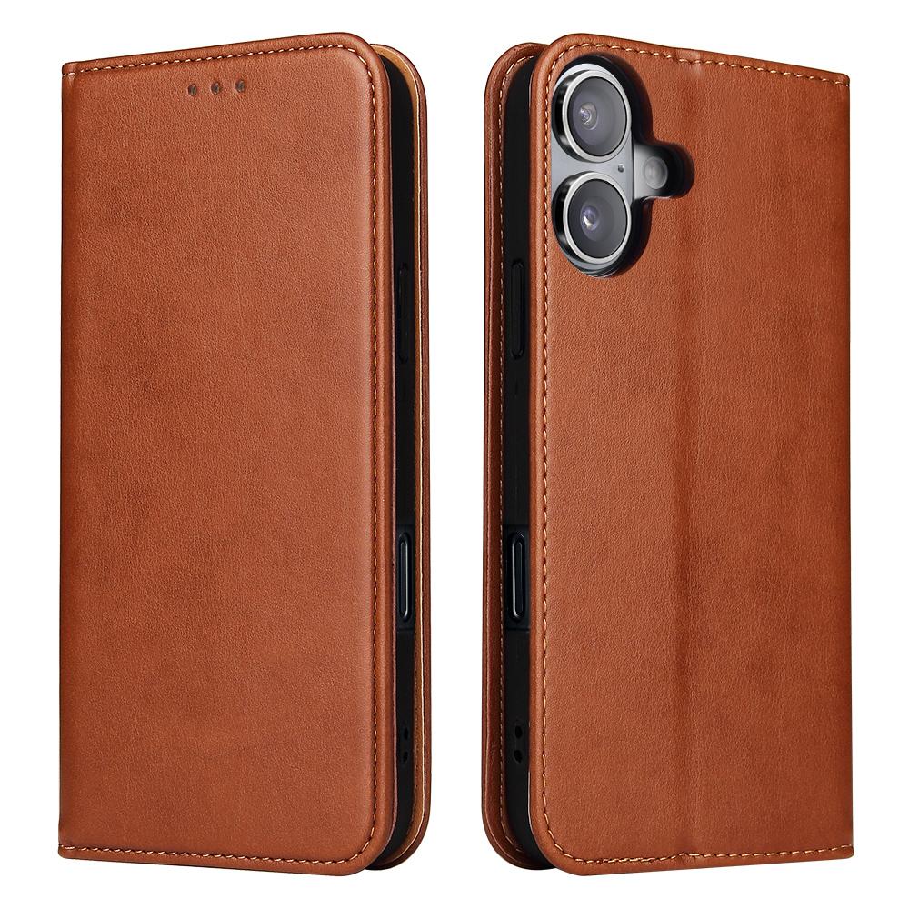 FIERRE SHANN For iPhone 17 Case PU Leather Flip Stand Wallet Phone Cover