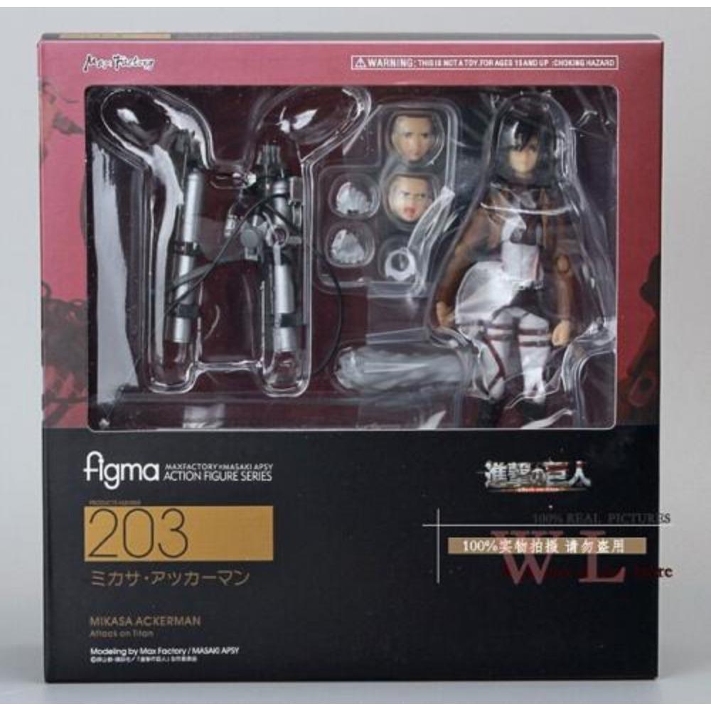 Figma 3 Style Attack on Titan Anime Shingeki no Kyojin Scouting Legion Levi Boxed PVC Action Figure Model Toy Gift