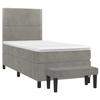 3137749 vidaXL Lit à sommier tapissier et matelas Gris clair 80x200 cm Velours