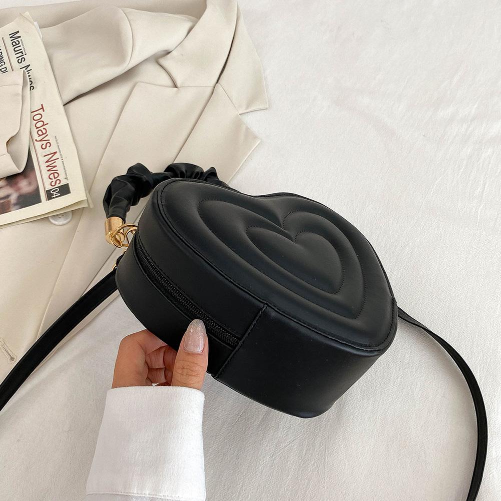 Women Heart Shape Clutch Purse Evening Handbags Stylish PU Casual Crossbody Handbags Cute with Strap for Shopping Work Daily Use