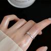 1Pcs Double-layer twisted wire ring with adjustable opening. Women's simple stainless steel ring.