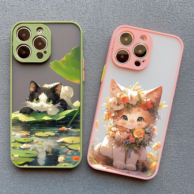 Various Style Cat Phone Case For iPhone 17 16 13 12 Pro Max Mini 15 14 11 Pro Max Plus 16 Plus X XS XR Cute Naughty Cat Covers